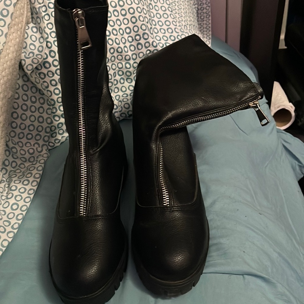 Over the ankle zip boots